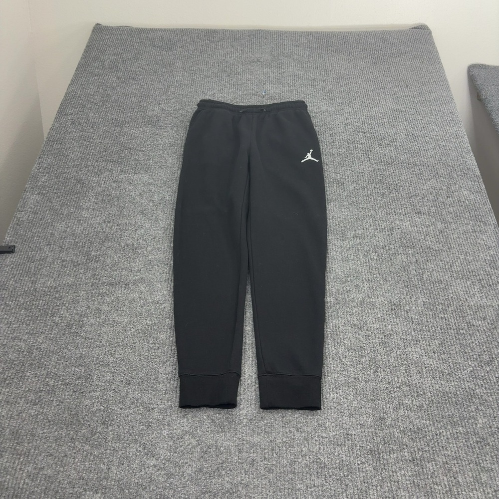Jordan Sweatpants Boys L Black Cotton Fleece Joggers Athletic Activewear Style